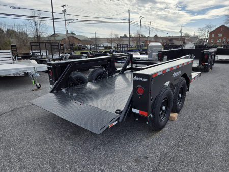 New 6'3" x 12' AIR TOW T12-10 Tandem Axle Drop Deck Equipment Trailer, 13.5k GVWR ***BLACK-OUT w/Spare Mount & 110v Batt. Charger