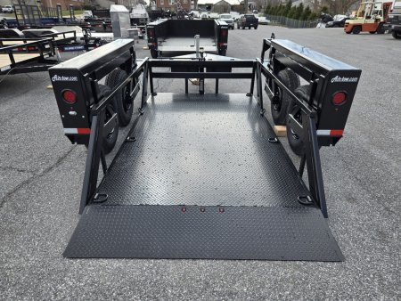New 6'3" x 12' AIR TOW T12-10 Tandem Axle Drop Deck Equipment Trailer, 13.5k GVWR ***BLACK-OUT w/Spare Mount & 110v Batt. Charger