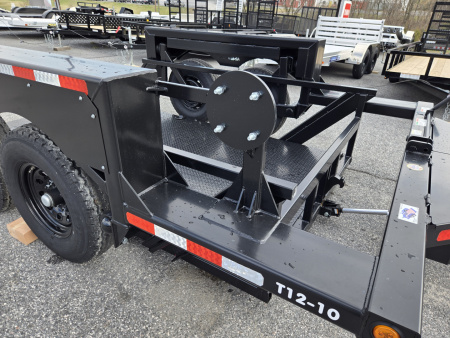 New 6'3" x 12' AIR TOW T12-10 Tandem Axle Drop Deck Equipment Trailer, 13.5k GVWR ***BLACK-OUT w/Spare Mount & 110v Batt. Charger