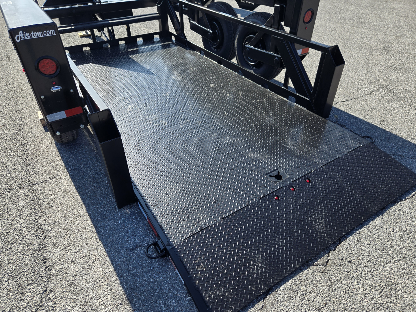 New 6'3" X 14' Air Tow PRO 14 Drop Deck Equipment Trailer, 10K Payload Capacity ***BLACK OUT w/Spare Tire Mount & 110V Batt Charger
