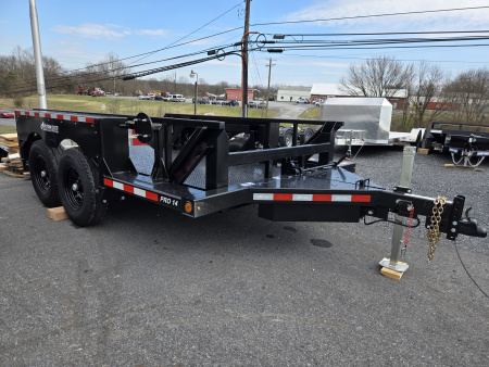 New 6'3" X 14' Air Tow PRO 14 Drop Deck Equipment Trailer, 10K Payload Capacity ***BLACK OUT w/Spare Tire Mount & 110V Batt Charger