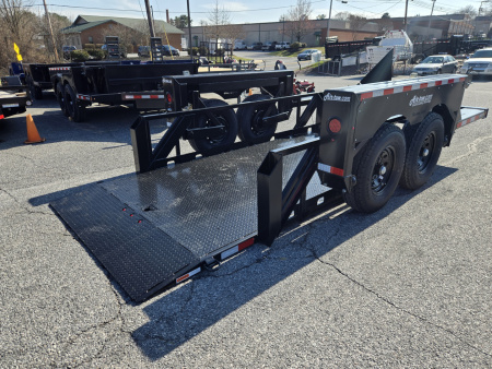 New 6'3" X 14' Air Tow PRO 14 Drop Deck Equipment Trailer, 10K Payload Capacity ***BLACK OUT w/Spare Tire Mount & 110V Batt Charger