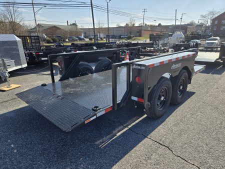 New 6'3" x 14' Air-Tow T14-10 Drop Deck Flatbed Equipment 13.5k GVWR ***BLACK OUT w/Spare Tire Mount & 110V Batt Charger