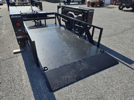 New 6'3" x 14' Air-Tow T14-10 Drop Deck Flatbed Equipment 13.5k GVWR ***BLACK OUT w/Spare Tire Mount & 110V Batt Charger