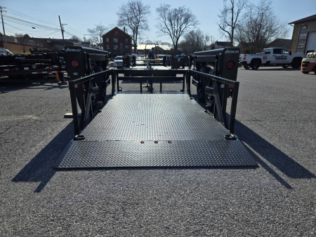 New 6'3" x 14' Air-Tow T14-10 Drop Deck Flatbed Equipment 13.5k GVWR ***BLACK OUT w/Spare Tire Mount & 110V Batt Charger