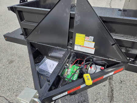 New 6'3" x 14' Air-Tow UT14-10 Drop Deck Utility Flatbed Equipment Trailer, 13.5k GVWR ***BLACK OUT w/ Spare Mount & 110v Battery Charger