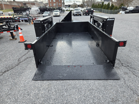New 6'3" x 14' Air-Tow UT14-10 Drop Deck Utility Flatbed Equipment Trailer, 13.5k GVWR ***BLACK OUT w/ Spare Mount & 110v Battery Charger