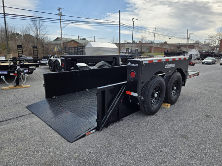 New 6'3" x 12' Air-Tow UT12-10 Drop Deck Utility Flatbed Equipment Trailer 13.5k GVWR ***BLACK OUT w/ Spare Mount & 110v Batt Charger