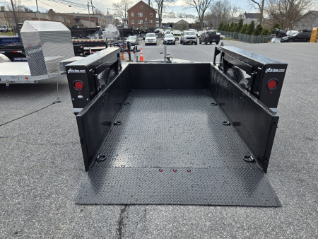 New 6'3" x 12' Air-Tow UT12-10 Drop Deck Utility Flatbed Equipment Trailer 13.5k GVWR ***BLACK OUT w/ Spare Mount & 110v Batt Charger