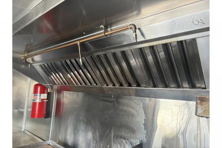 Used 2025 All World Trailers 7 X 16 Black Food Truck Tandem Axle with AC and Stocked Kitchen