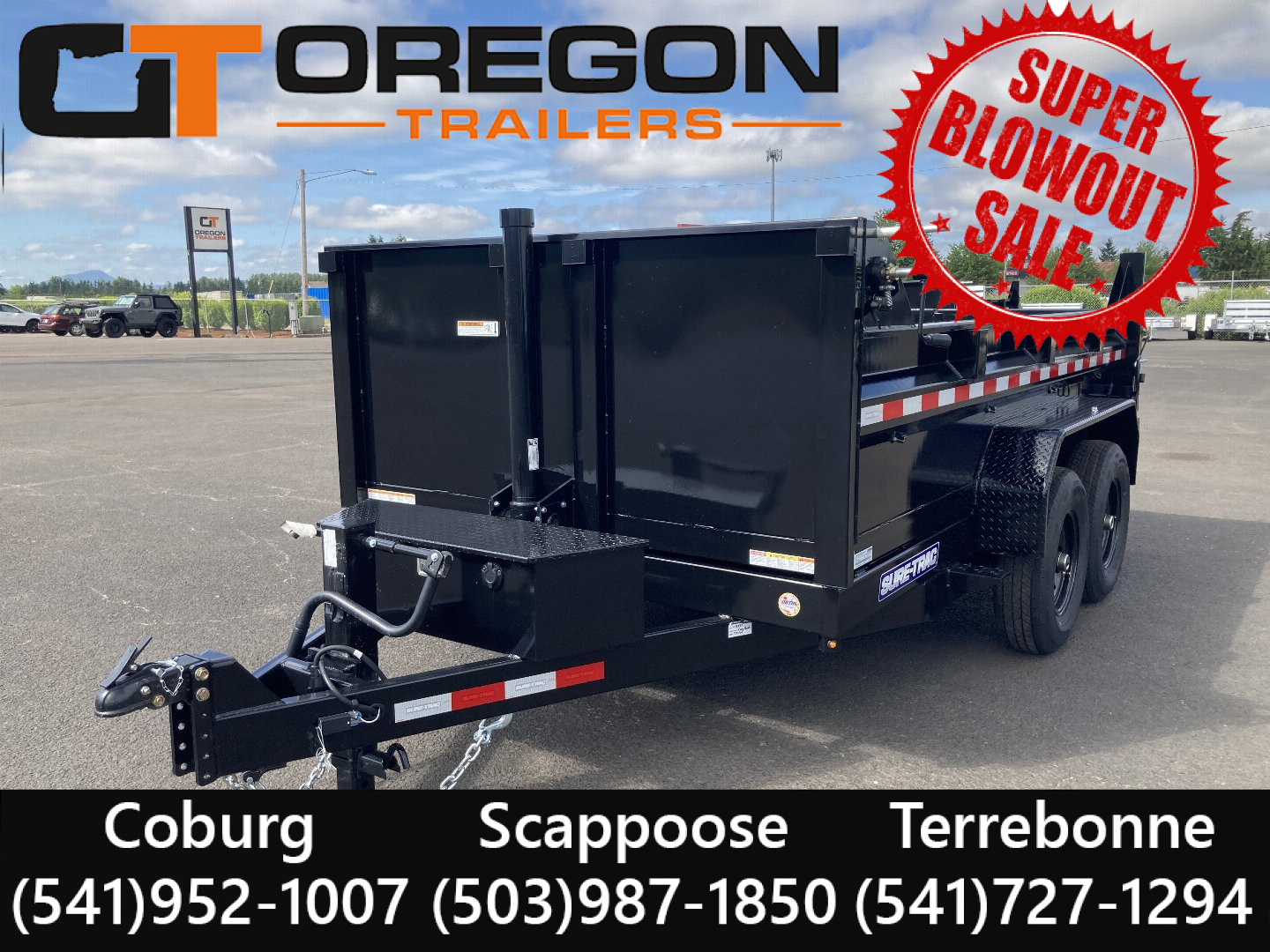 New 2025 Sure-Trac 7x14 Telescopic Dump Trailer 14k GVWR