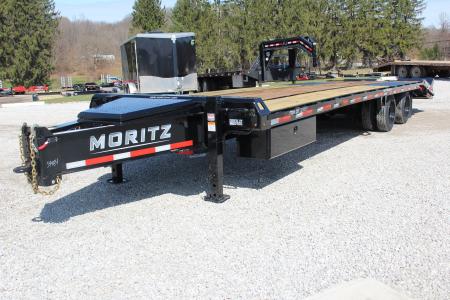 New 2026 Moritz FDPH DT 25' + 5' - Pintle Ring Deckover Equipment Trailer - 25900# GVW