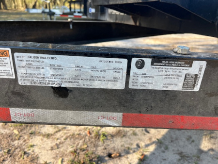 Used 2024 Caliber Trailer Mfg 7 X 20 7K CARHAULER Car Hauler