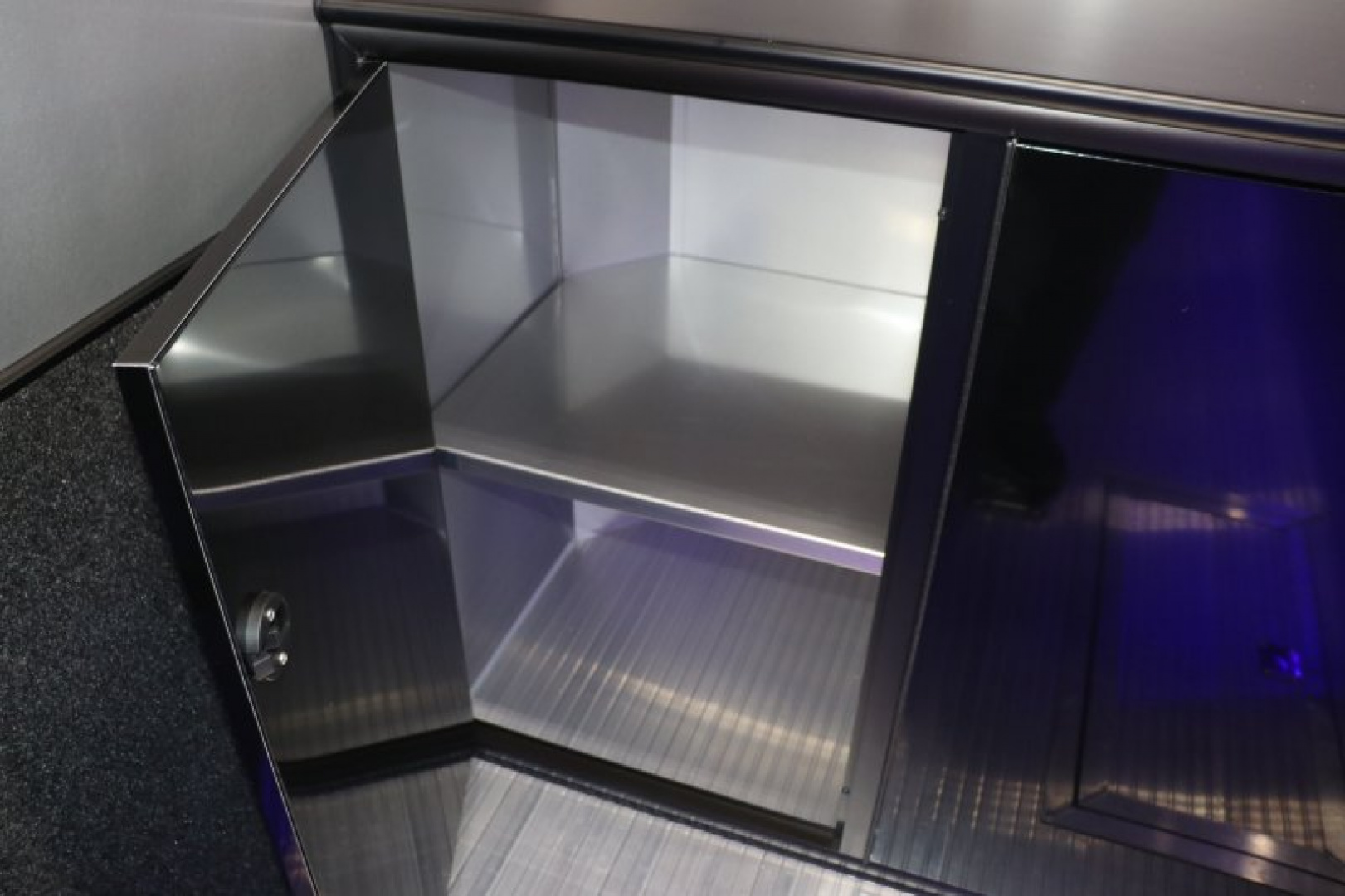 New In-Tech Lite 8.5x24 Stacker Race Trailer-18K - White W/ Black Trim, Tool Drawers, Winch, Airline Track, Full Escape Door, .050 Upgrade & WW Cabinet