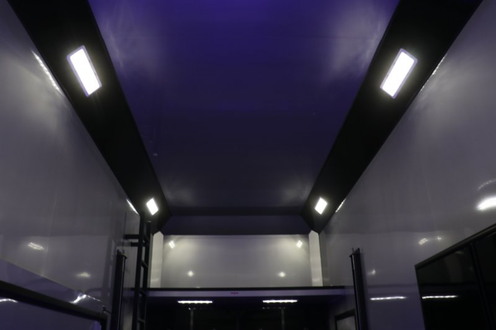 New In-Tech Lite 8.5x24 Stacker Race Trailer-18K - White W/ Black Trim, Tool Drawers, Winch, Airline Track, Full Escape Door, .050 Upgrade & WW Cabinet