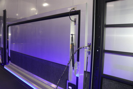 New In-Tech Lite 8.5x24 Stacker Race Trailer-18K - White W/ Black Trim, Tool Drawers, Winch, Airline Track, Full Escape Door, .050 Upgrade & WW Cabinet