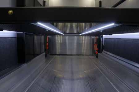 New In-Tech Lite 8.5x24 Stacker Race Trailer-18K - White W/ Black Trim, Tool Drawers, Winch, Airline Track, Full Escape Door, .050 Upgrade & WW Cabinet