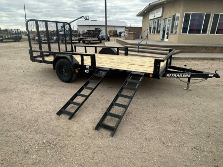 New 2026 PJ 14' Single Axe Channel Utility (U8) with ATV Side Load Ramps