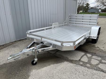 New 2026 Black Rhino Aluminum 74 x12' Low Profile LPS7812A w/ Bi-Fold Gate (ATV / UTV / Side by Side / Golf Cart / Motorcycle) Utility Trailer