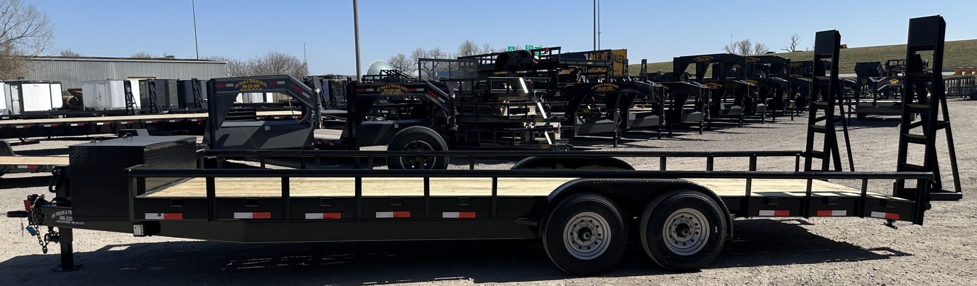 New 2026 Road Boss 83"x24' Heavy Duty 8k Axles, XL Tool Box, Stand up ramps Equipment Trailer