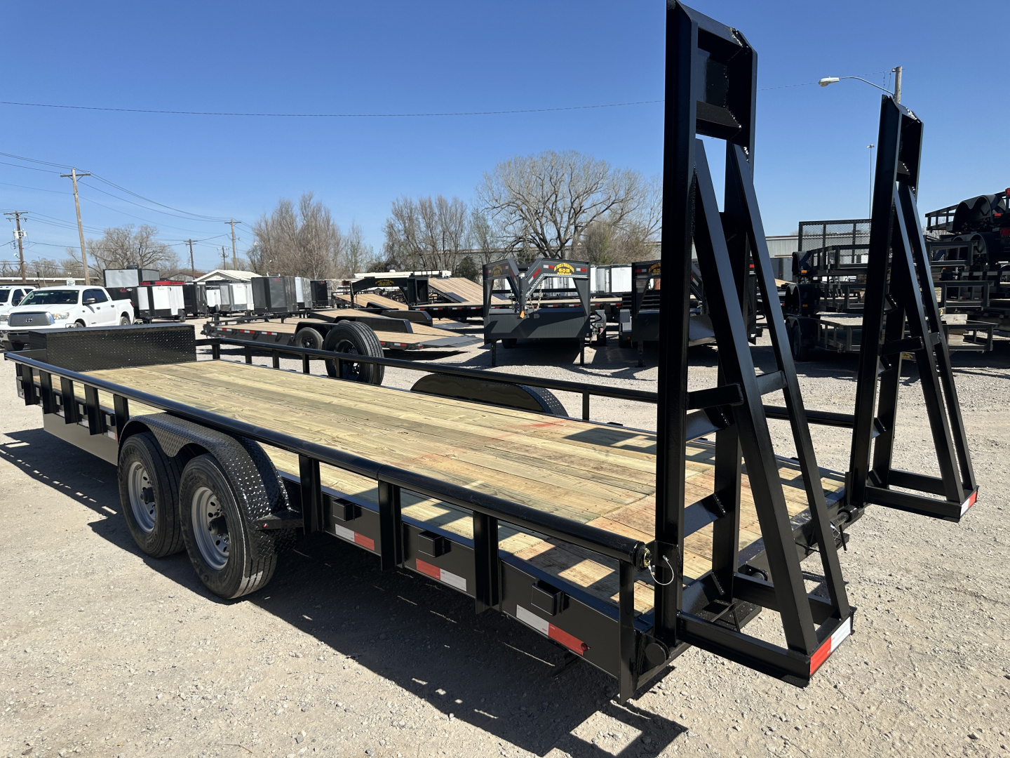 New 2026 Road Boss 83"x24' Heavy Duty 8k Axles, XL Tool Box, Stand up ramps Equipment Trailer