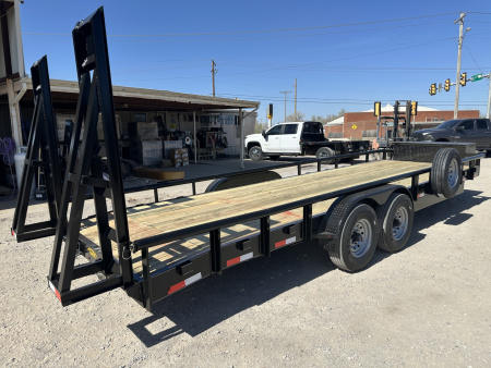 New 2026 Road Boss 83"x24' Heavy Duty 8k Axles, XL Tool Box, Stand up ramps Equipment Trailer