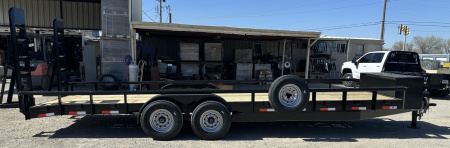 New 2026 Road Boss 83"x24' Heavy Duty 8k Axles, XL Tool Box, Stand up ramps Equipment Trailer