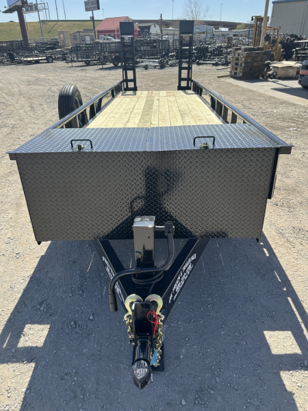 New 2026 Road Boss 83"x24' Heavy Duty 8k Axles, XL Tool Box, Stand up ramps Equipment Trailer