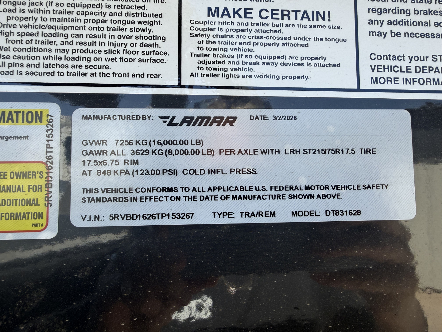 New 2026 Lamar Trailers 83X16 GN 16K Dump Trailer