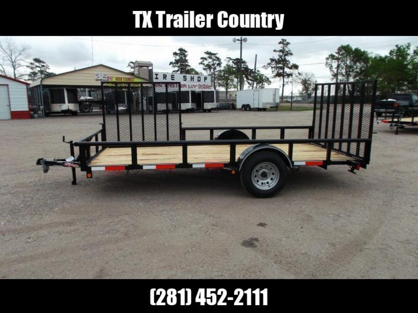 New 2026 Longhorn Trailers 83x14 Single Axle Utility Trailer / ATV Trailer / UTV Side by Side Trailer / Pipetop / 4ft Heavy Duty Rear Ramp / 4ft Side Load Ramp Gate