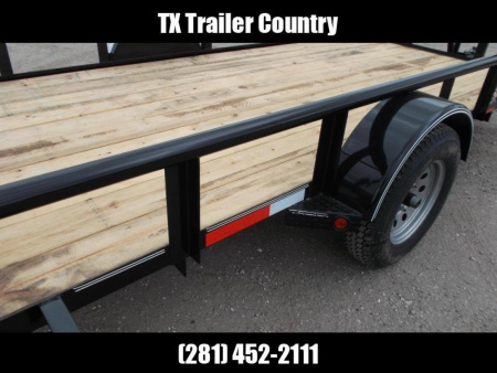 New 2026 Longhorn Trailers 83x14 Single Axle Utility Trailer / ATV Trailer / UTV Side by Side Trailer / Pipetop / 4ft Heavy Duty Rear Ramp / 4ft Side Load Ramp Gate