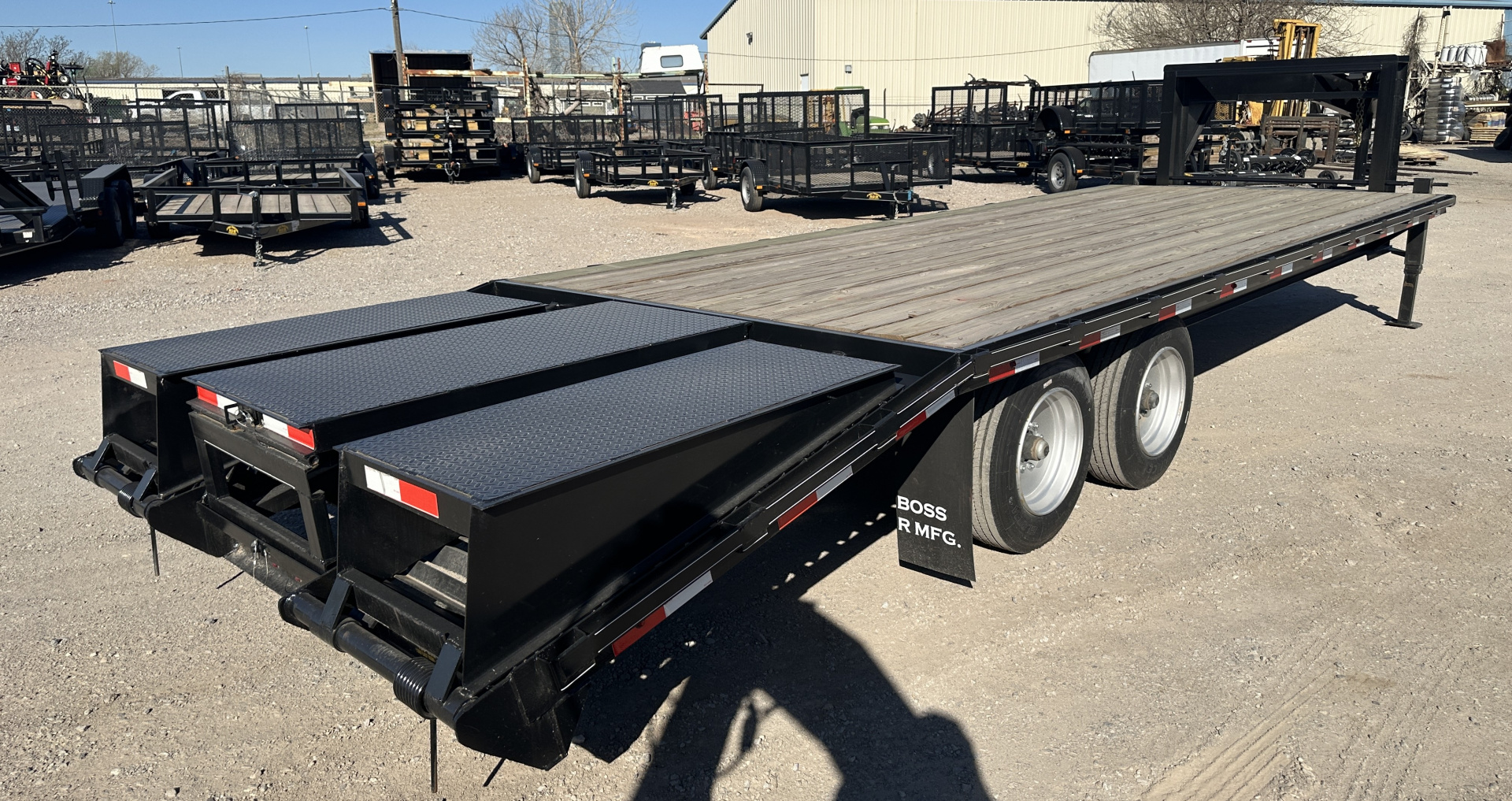 New 2025 Road Boss 25' Tandem Axle Gooseneck Combo Dove with 8ks Equipment Trailer