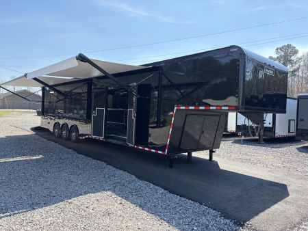 New 2026 Haulmark 44 Gooseneck Bathroom Race Trailer, Polycor, Air Prep, A/C, Awnings, Race Ready