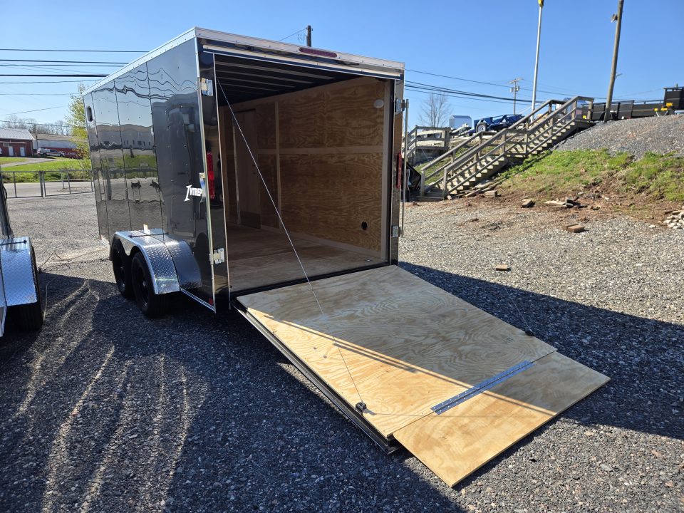 New 7 x 16 Homesteader Intrepid V-Nose 7k GVWR ***BLACK PolyCor w/Ramp Door Pkg