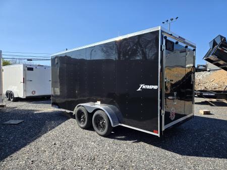 New 7 x 16 Homesteader Intrepid V-Nose 7k GVWR ***BLACK PolyCor w/Ramp Door Pkg
