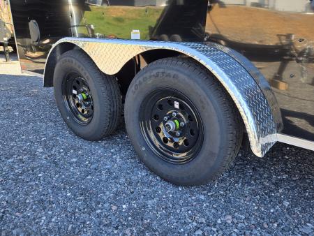 New 7 x 16 Homesteader Intrepid V-Nose 7k GVWR ***BLACK PolyCor w/Ramp Door Pkg