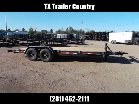New 2026 J&C Trailers 83x20 14K Car Hauler / Equipment Trailer / Flat Deck / 7000# Axles / 10K Jack / 2ft Dovetail / 5ft C-Channel Ramps
