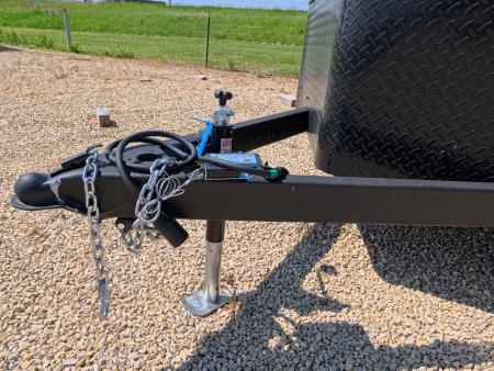New 2026 H&H Trailers 7x14 Flat Top V-Nose Enclosed, 6'6" Tall, Aluminum Rims, Barn Doors, Charcoal Composite with Black out Trim, Rear Spoiler with 2 Lights
