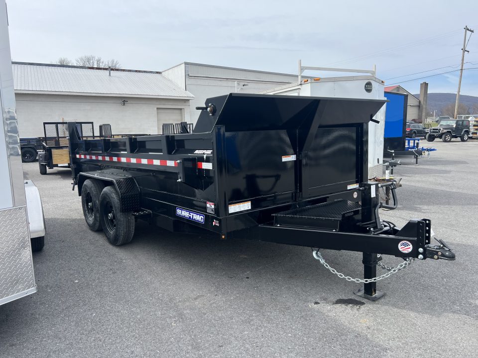 New 2026 Sure-Trac HD Low Profile 7X14 14K Scissor Lift Dump Trailer