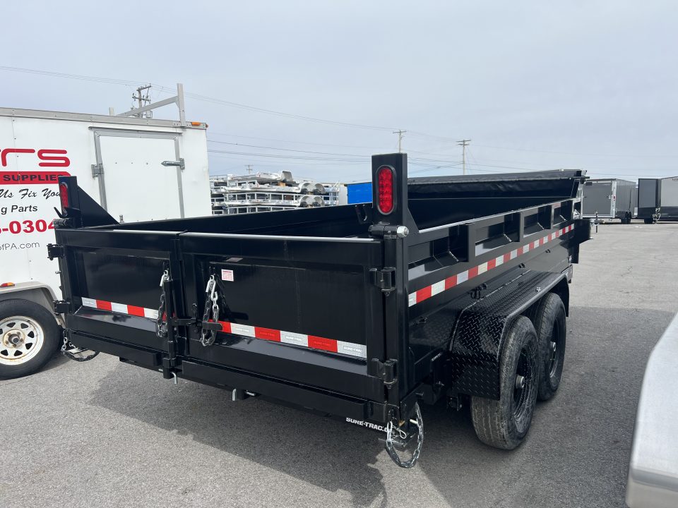New 2026 Sure-Trac HD Low Profile 7X14 14K Scissor Lift Dump Trailer