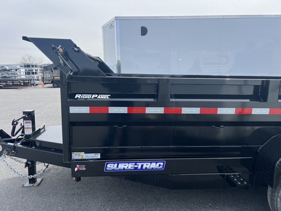 New 2026 Sure-Trac HD Low Profile 7X14 14K Scissor Lift Dump Trailer