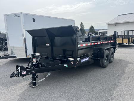 New 2026 Sure-Trac HD Low Profile 7X14 14K Scissor Lift Dump Trailer