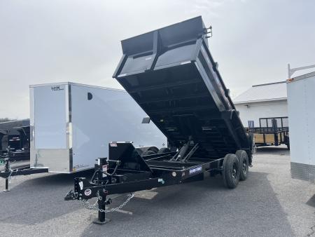 New 2026 Sure-Trac HD Low Profile 7X14 14K Scissor Lift Dump Trailer