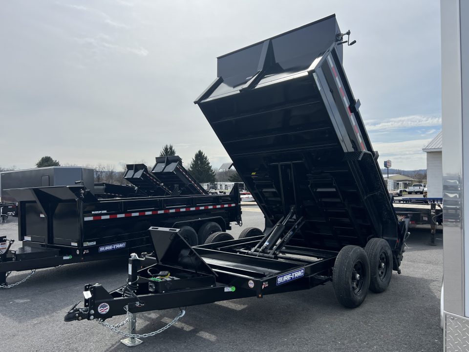 New 2026 Sure-Trac HD Low Profile 7X12 12K Scissor Lift Dump Trailer
