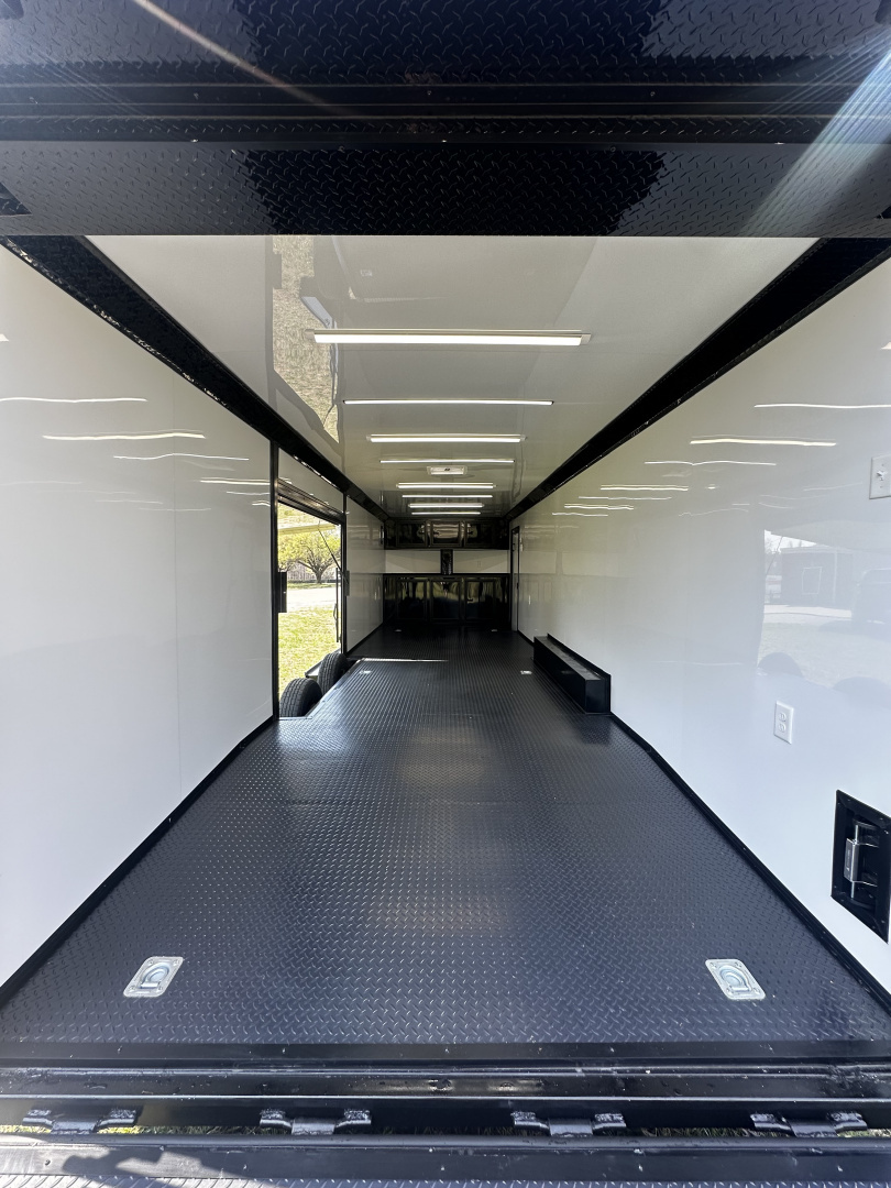 New 2026 Luxe 8.5x28 Race Trailer - Finished Interior- 7000lb Spread Torsion - Full Escape Door-Removable Fender