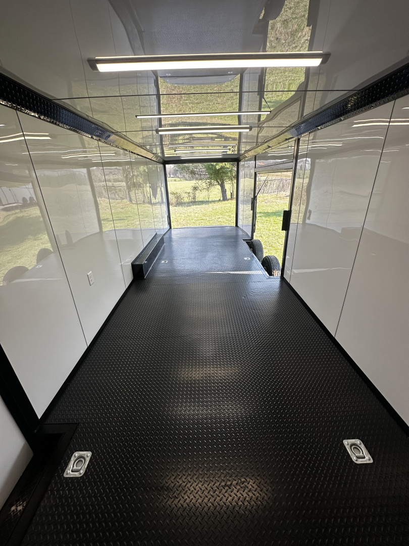 New 2026 Luxe 8.5x28 Race Trailer - Finished Interior- 7000lb Spread Torsion - Full Escape Door-Removable Fender