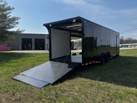 New 2026 Luxe 8.5x28 Race Trailer - Finished Interior- 7000lb Spread Torsion - Full Escape Door-Removable Fender