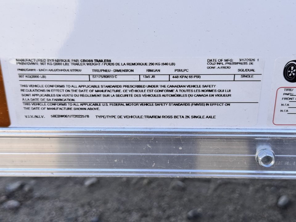 New 2026 Cross Trailers 4-6-1V Enclosed Barn Door 2K GVWR