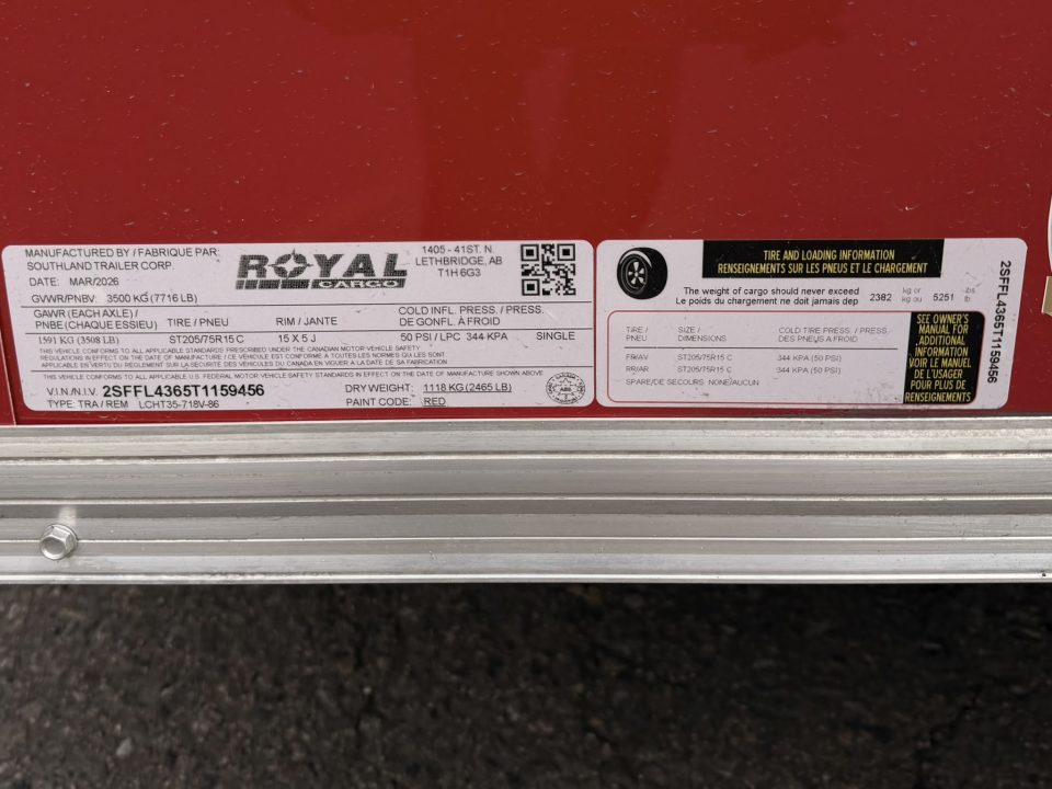 New 2026 Royal Cargo Trailers 7-16-1.5V Enclosed 7K GVWR