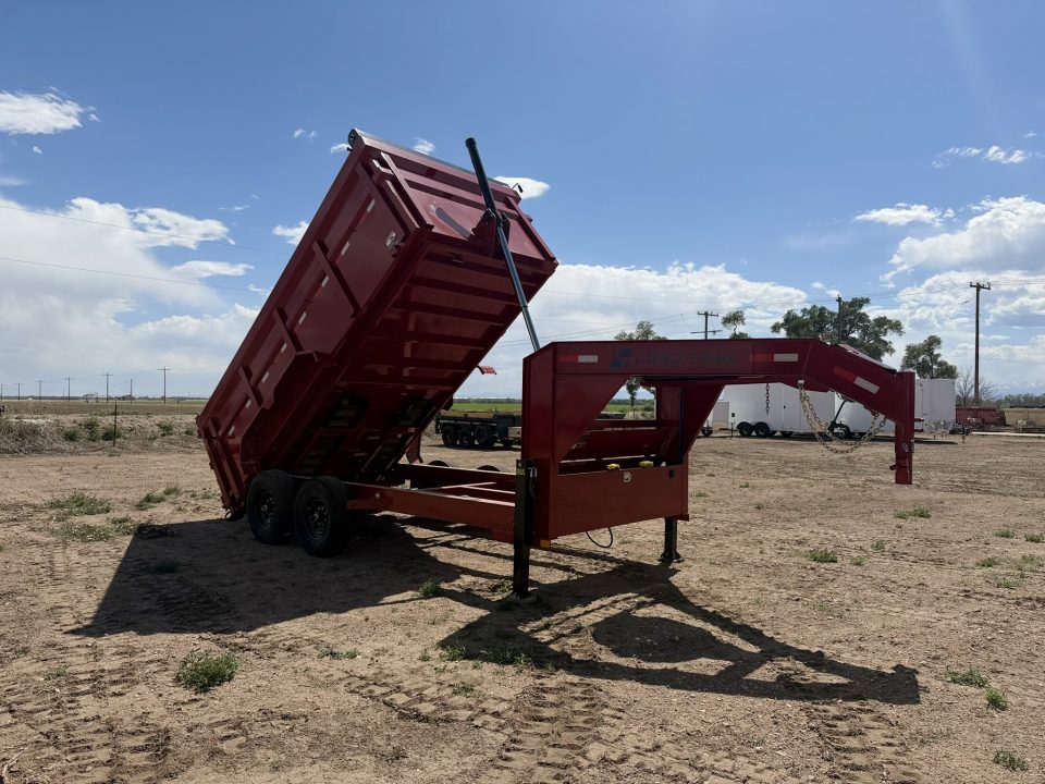 New 2026 Load Trail 7-14-4H Telescopic Gooseneck Dump W/ Hydraulic Jacks 7K Axles